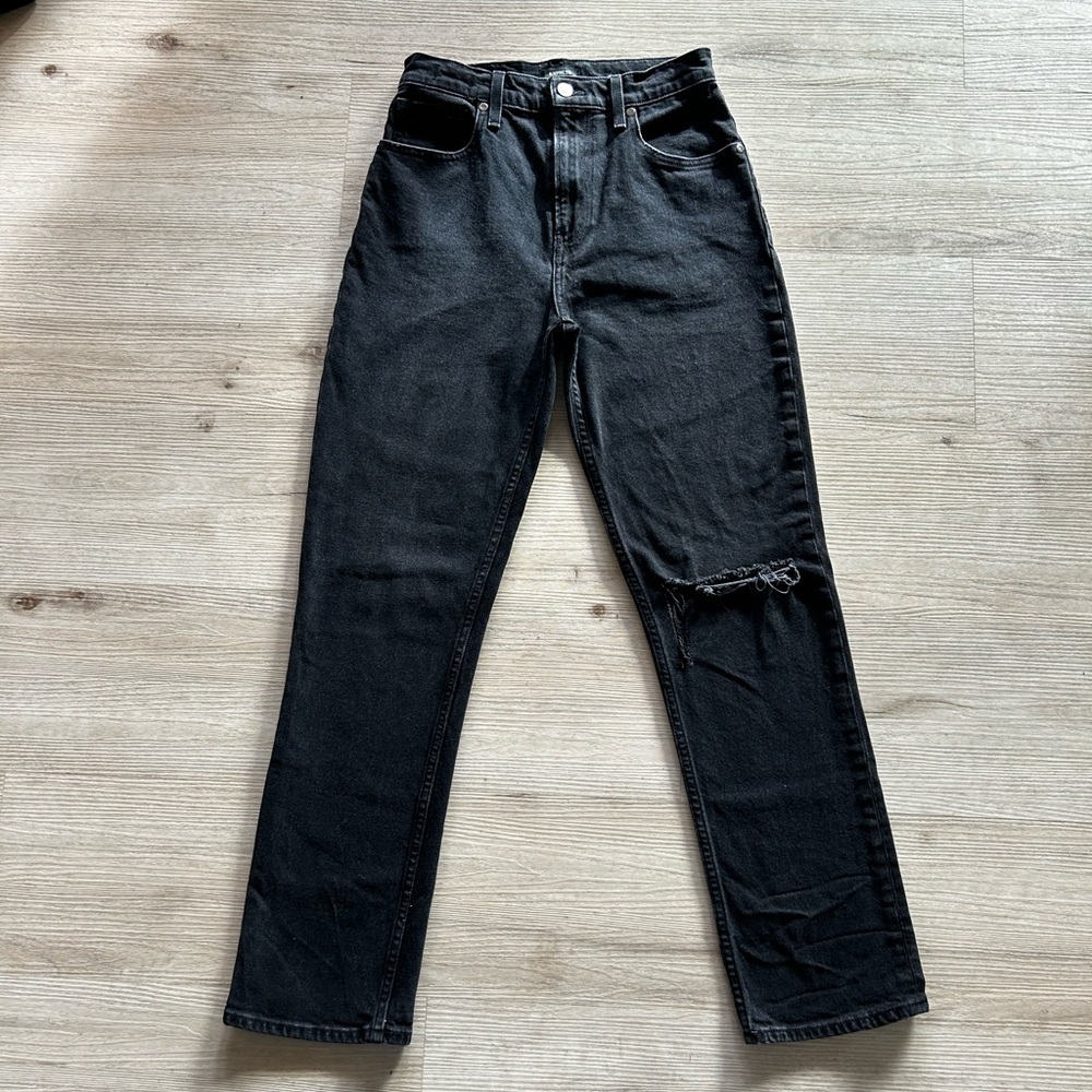 Black High-Waisted, Straight Express Jeans